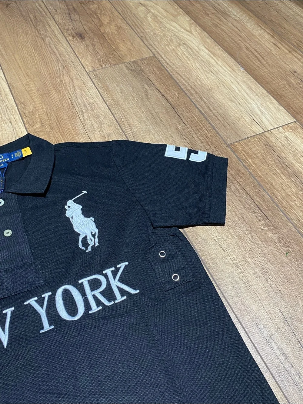 Polo Ralph Lauren Mens Black and White Polo Shirt Short Sleeve Brand New